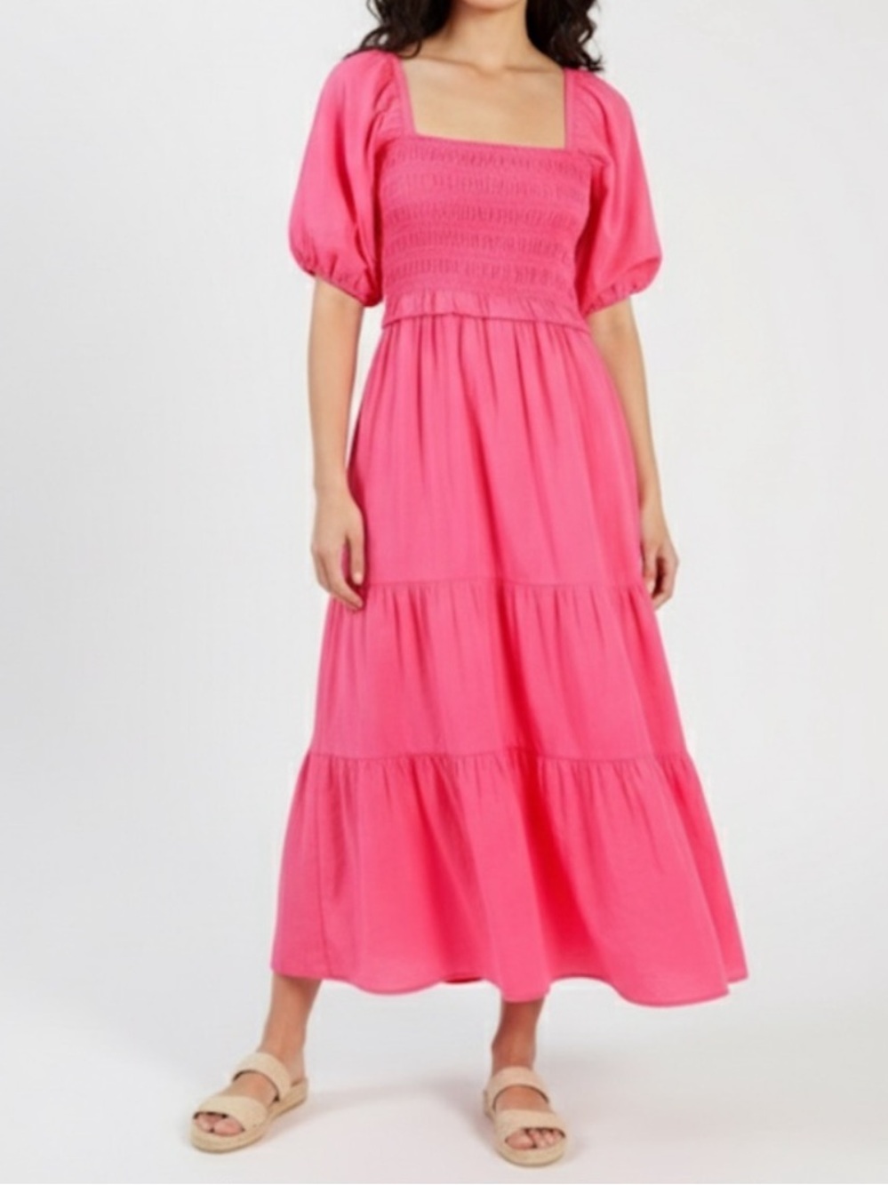 XiRENA Smocked Bodice Puff Sleeve Chiara Dress